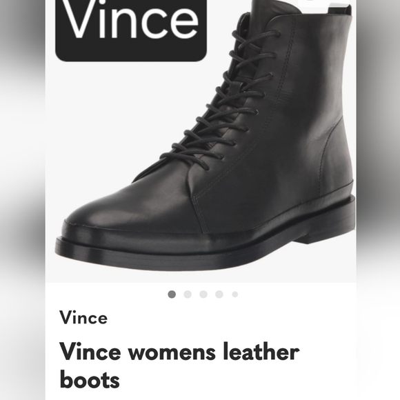 Vince Shoes - Vince Black Leather Lace-Up Ankle Boots